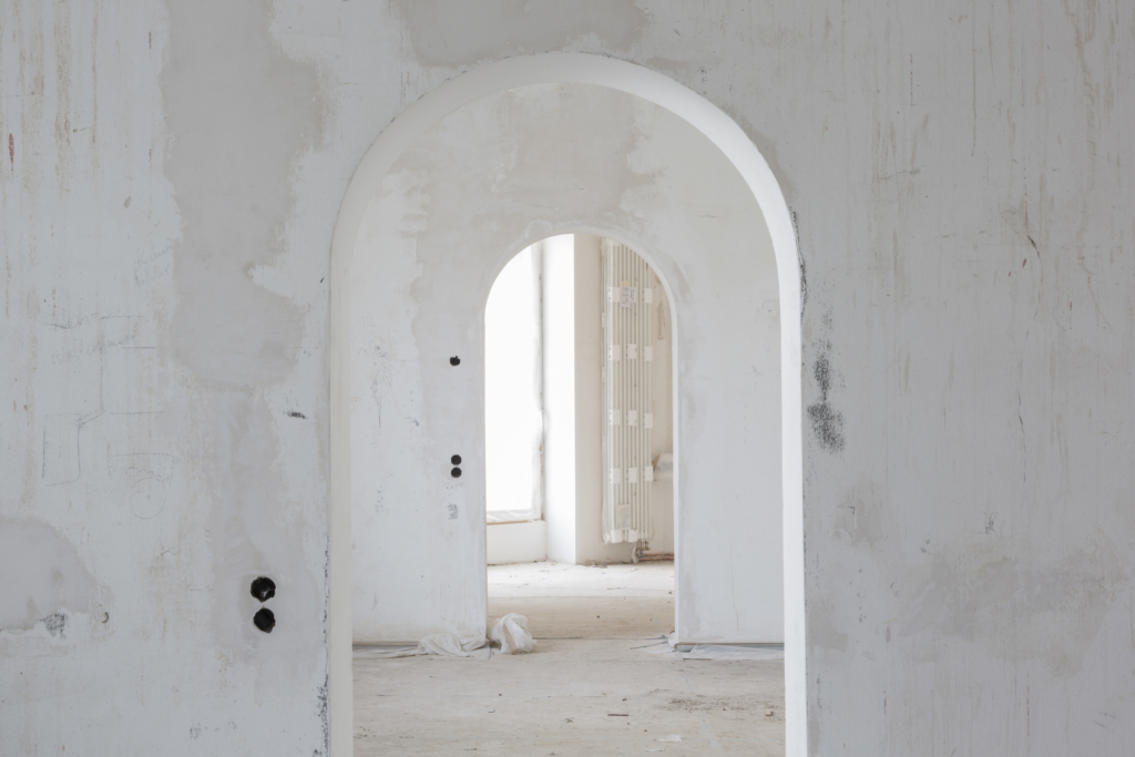 Baukunstarchiv NRW, Bogentüren innen, Revitalisierung Stand September 2017