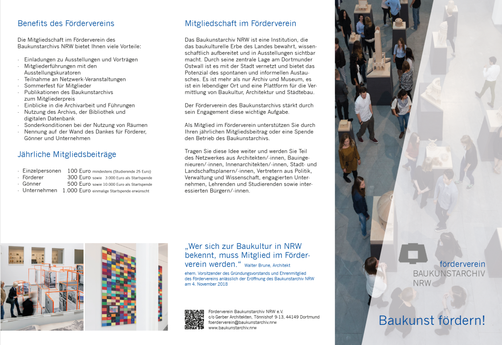 Neuer Flyer des Fördervereins Baukunstarchiv NRW